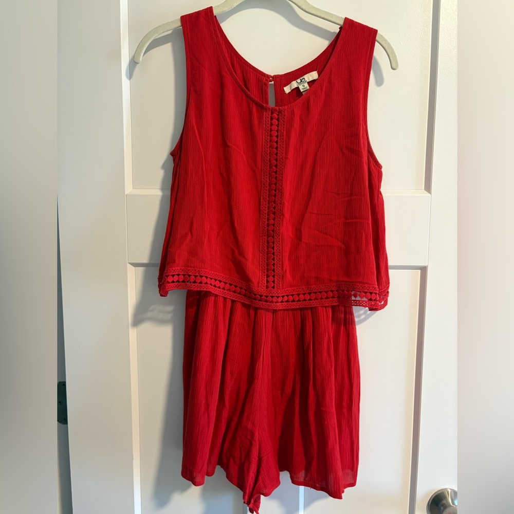 Ya, Los Angeles Burnt Orange/Red Sleeveless Romper